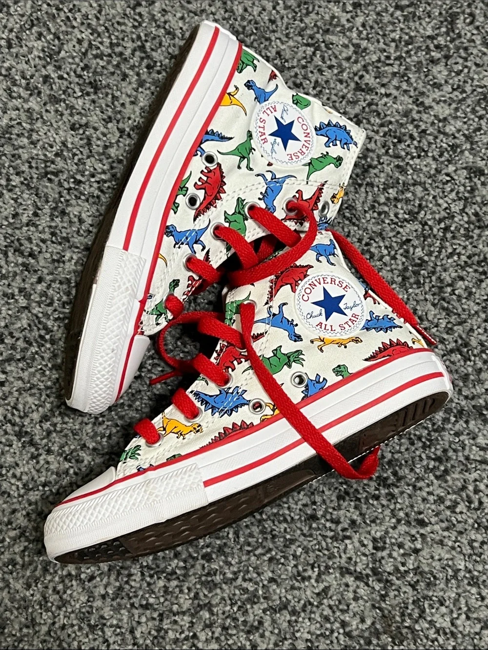Converse Dinosaur Hi-Tops Little Boy Size 13 NWOT